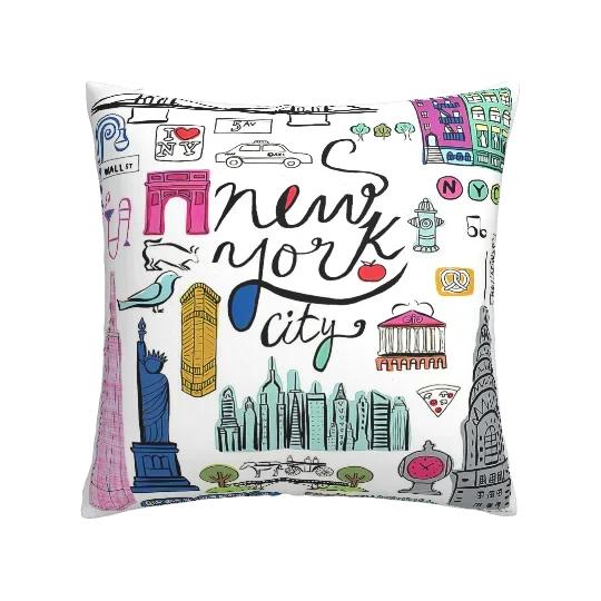 Nordic Graffiti Cushion Cover, Linen Pillow Cover, Sofa Cushion Cover Decoration 40x40 45x45 50x50 60x60, Can Be Customized