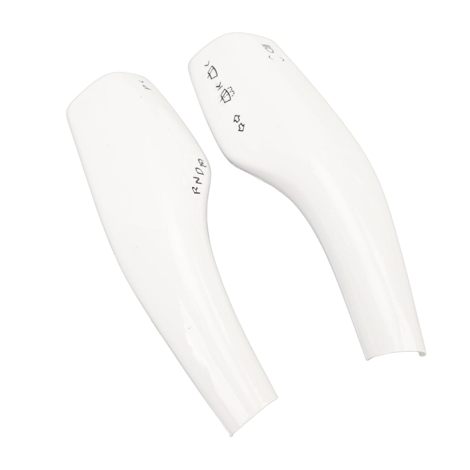 1 Pair Steering Lever Cover Deformation Proof Decorative Protective Gear Shift Lever Cover for Vehicle White