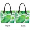  Green Watercolor Tote Bag Large Capacity Fashion Casual Handbag for Daily Use