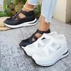 Women's Summer Wedge Heel Open-Toe Sandals with Breathable Design and Velcro Strap, Large Size Platform.