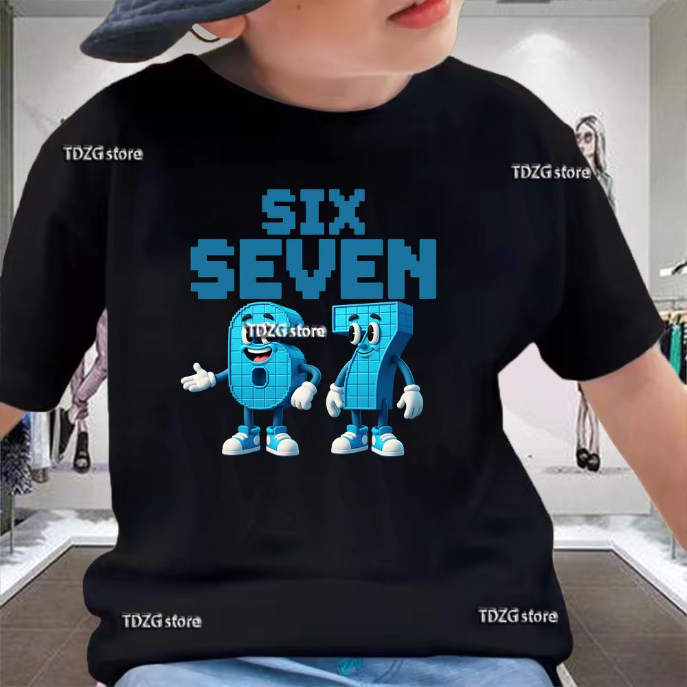 Summer Funny Six Seven 67 Digit 3D Print Children's T-Shirt Casual Boys Short Sleeve Fashion Comfortable Kids Sport Clothes