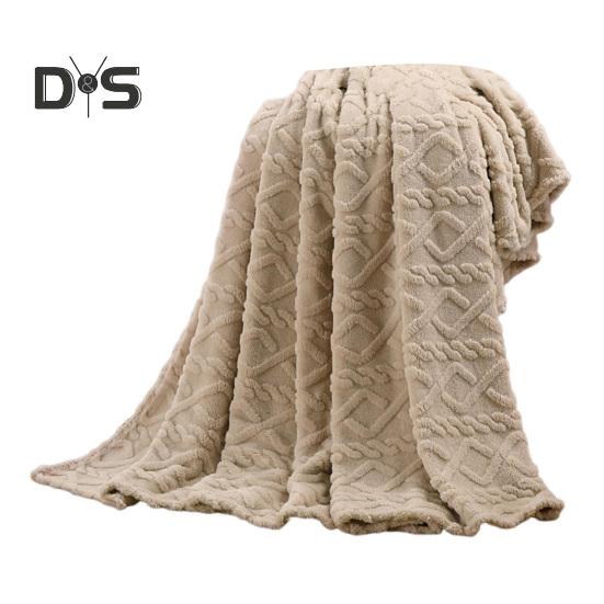 

Одеяло AC Ultra-Soft Single Layer Plush Comfort Pure Color Jacquard Woven Rhombus Pattern Maximum Comfort Microfiber Super Warm Sofa Bed Office Nap 150x200cm хаки