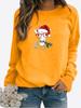 Felpa casual invernale da donna con stampa di girasoli, girocollo, maniche lunghe, ampia, maglietta grafica da donna, camicetta taglie forti