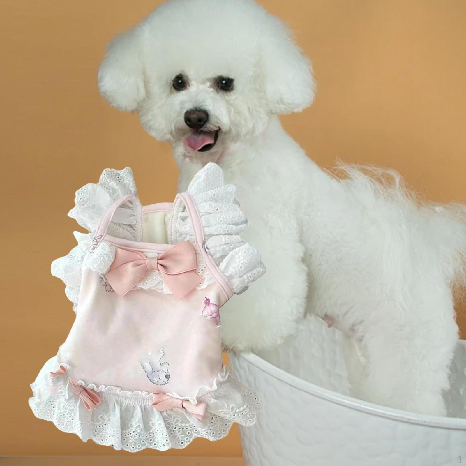 

Платье на день рождения для собаки с бантом Летняя одежда Модный костюм Мягкий наряд для щенка девочки кошек