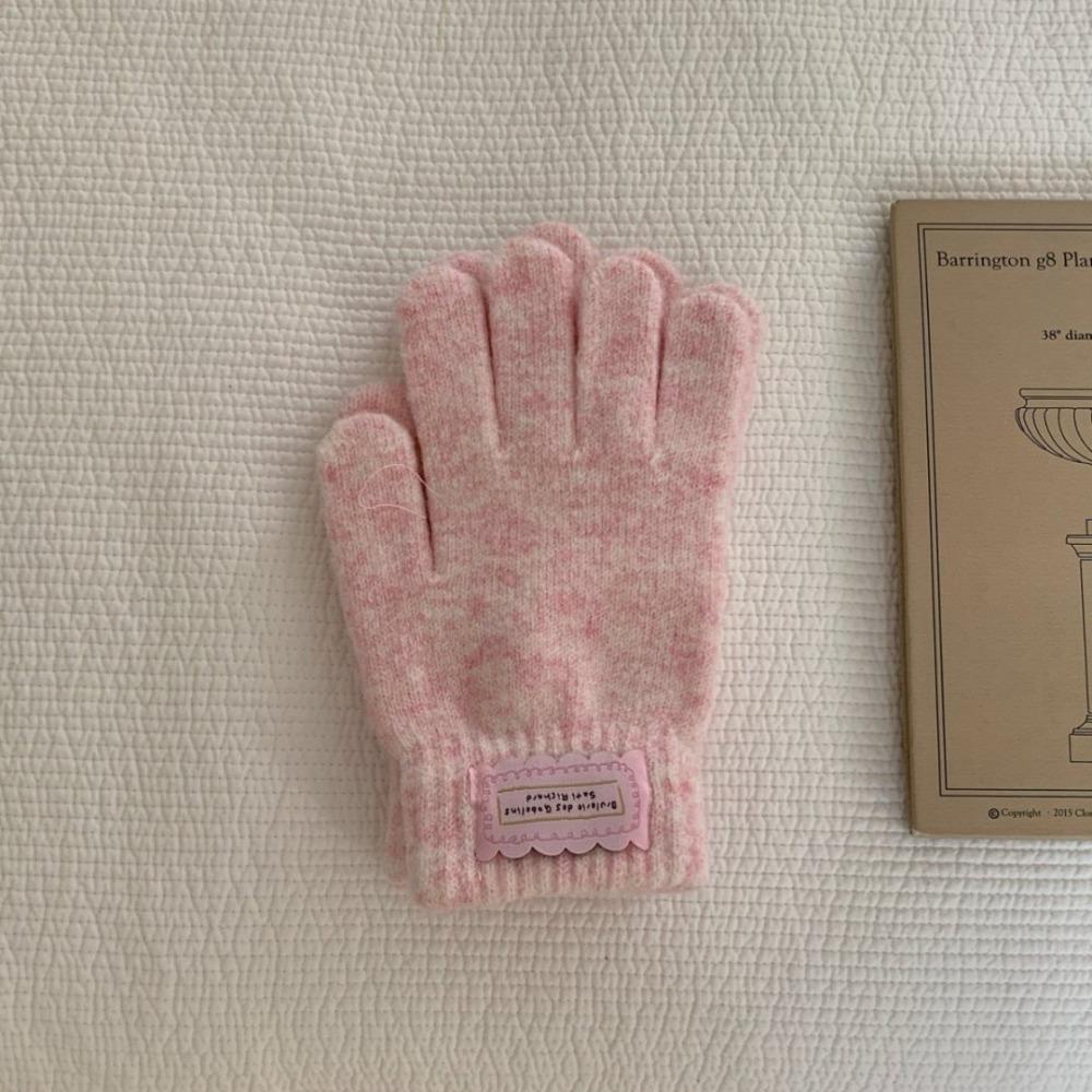 

Утолщенные шерстяные вязаные перчатки Защищающие от холода Теплые перчатки Женские модные термоперчатки Осень Зима светло-розовый