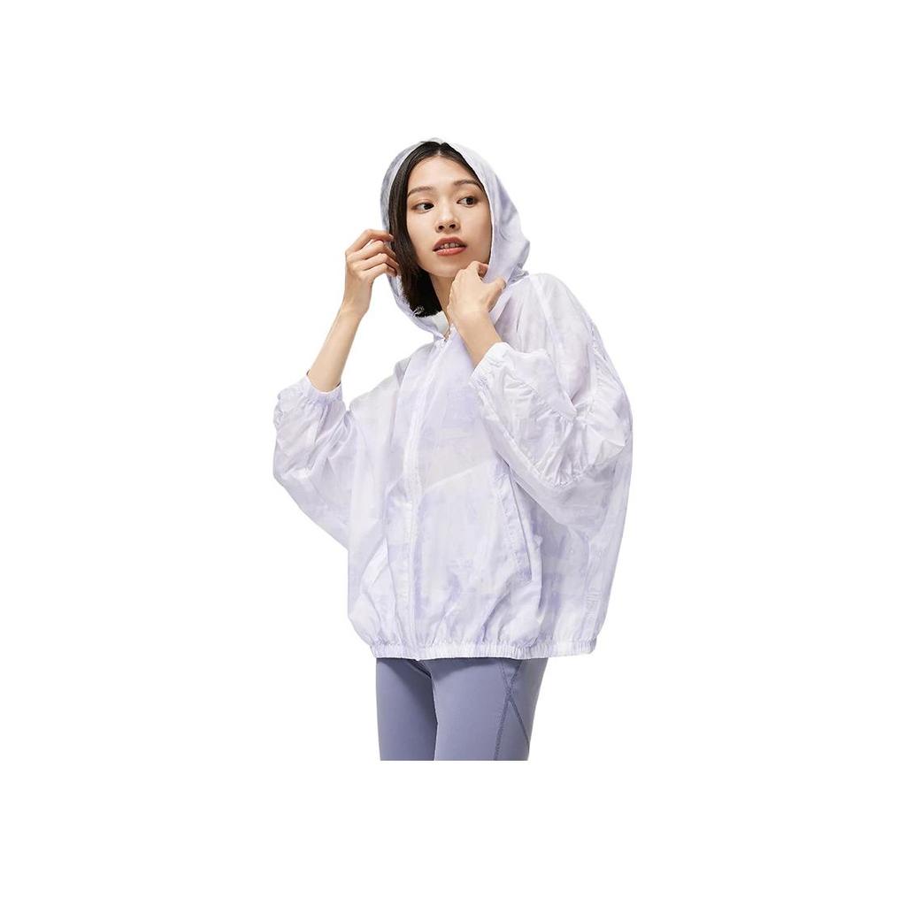 Li Ning Coupe-vent de sport ample couleur unie Protection solaire Vêtements d'extérieur Femme Rose Violet AFDT544-2
