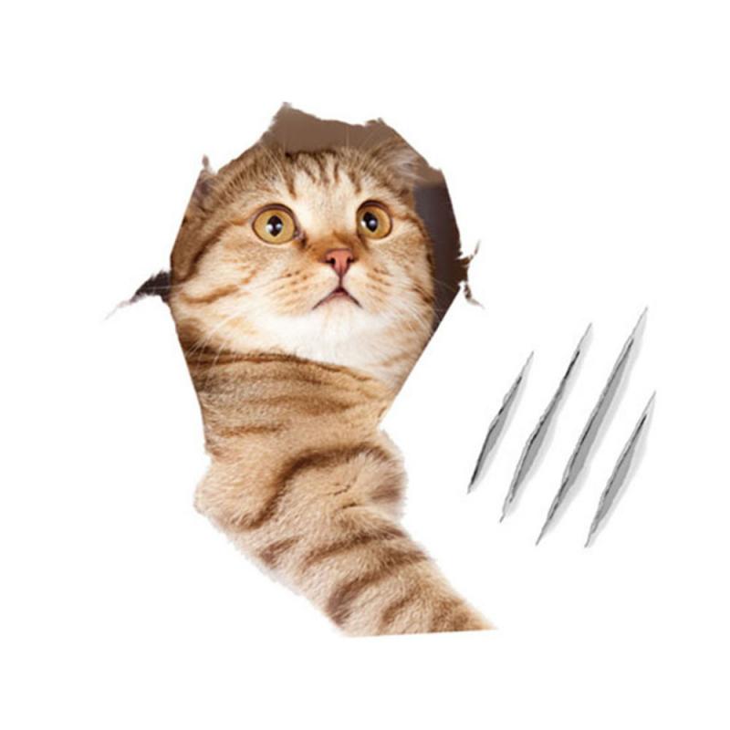 Модная 3D наклейка на туалет с котом — фото 13