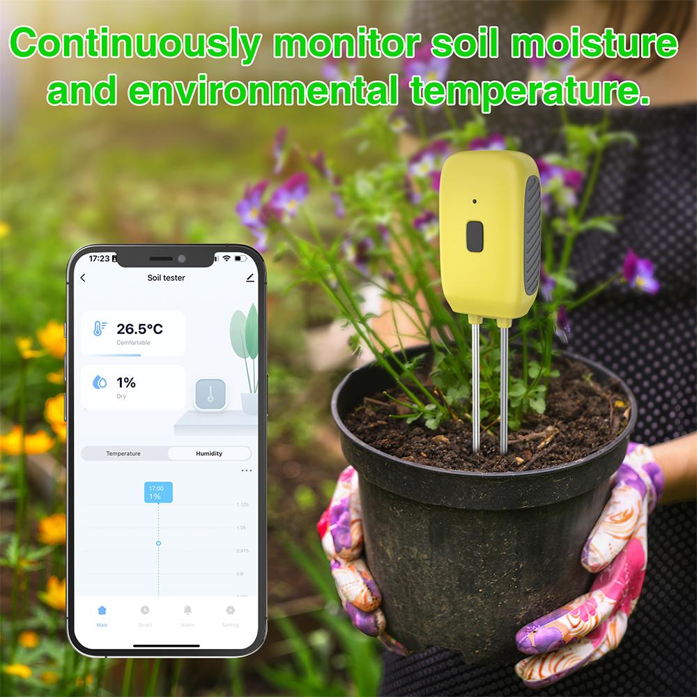 Smart Soil Tester Temperature Humidity Meter Potted Plant Moisture Measuring Instrument Soil Detector APP Control