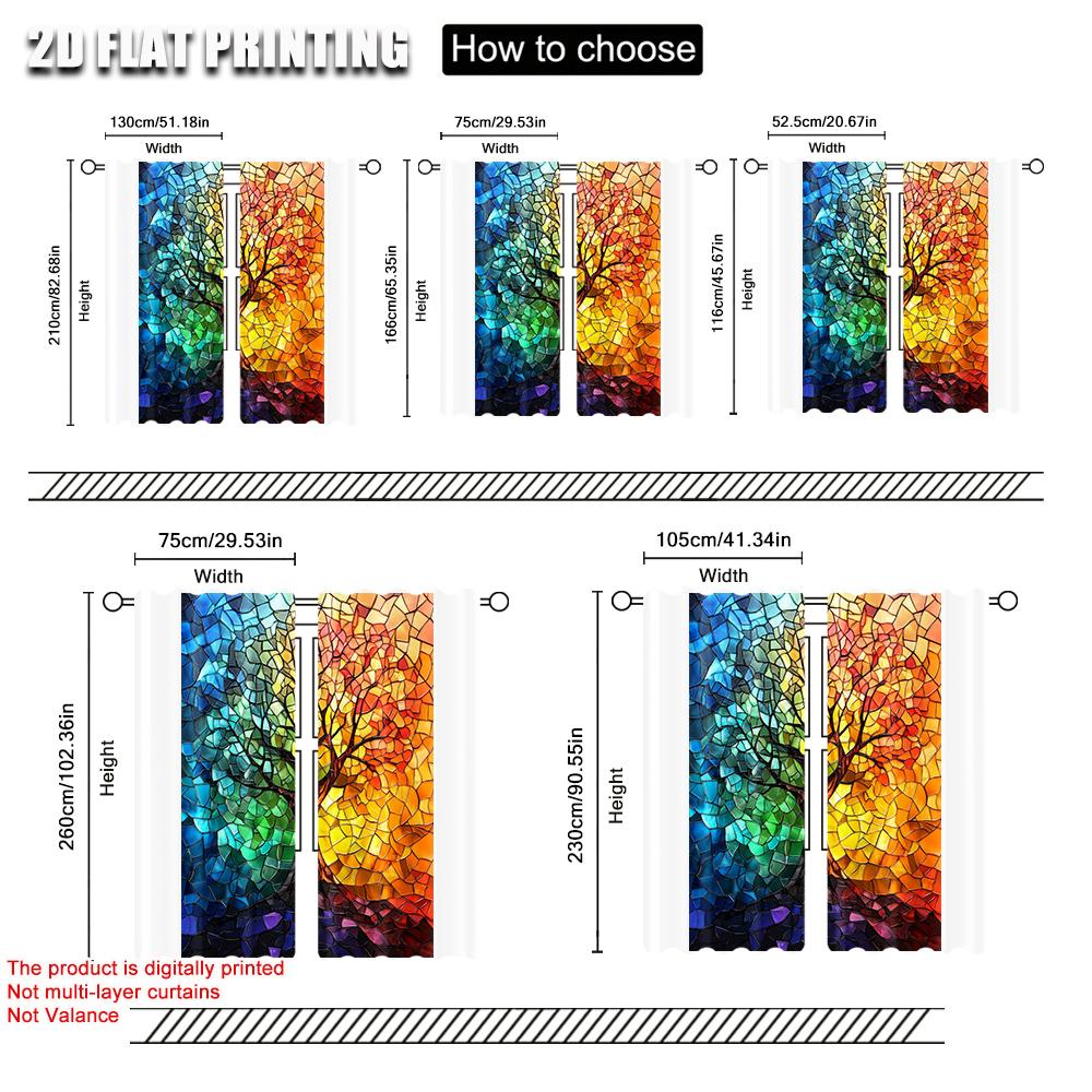 Curtains Tree Life Versatile Polyester Without Electricity Applies Holiday Decorations Curtain Made Of Washable