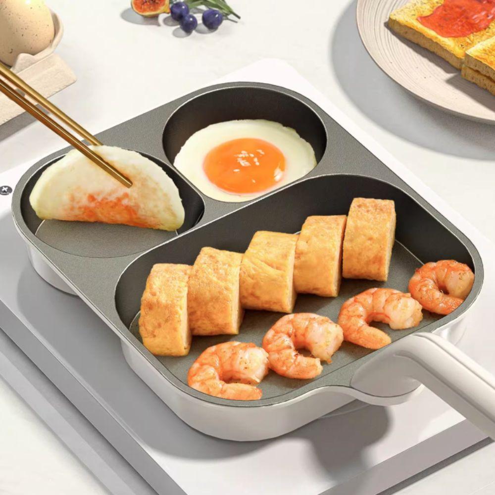 Nonstick Breakfast Frying Pan 3/4 Grid Pancake Pan Healthy Titanium Omelette Pan  Egg