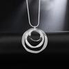 Jinshi Lake 925 Silver Frosted Three-Circle Vintage Necklace