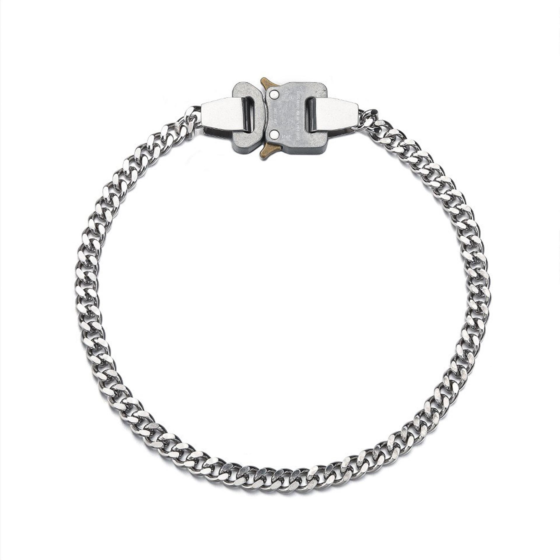 

Ожерелье с металлическим замком в стиле хип-хопа и европейском и американском стиле — стильная короткая цепочка в стиле мотоцикла с функциональной пряжкой на ключицу