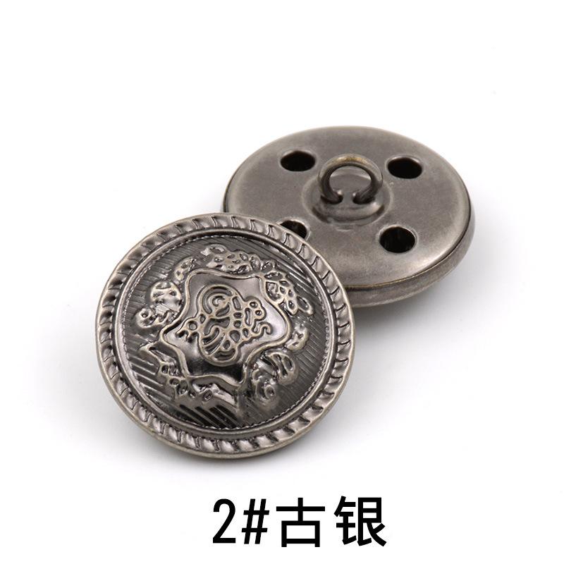 Copper Buttons Vintage Logo Bronze Silver Denim Jacket Buttons Clothes Coats Clothing Buttons Accessories