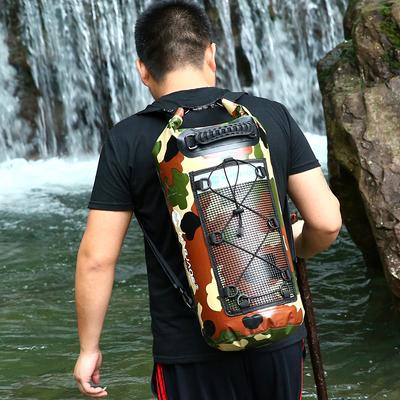 MARJAQE Rucsac impermeabil de camuflaj Geantă de separare umedă și uscată Pachet aventură pentru rafting și speologie