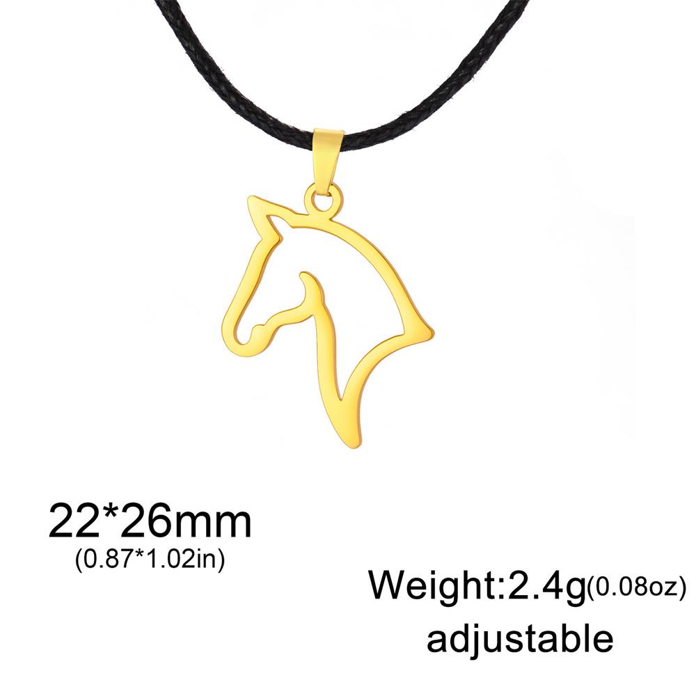 My Shape Horse Pendant Necklaces Stainless Steel Necklace Animal Horse Head Horserace Chain Horse Lover Lucky Amulet Jewelry
