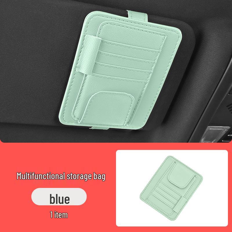 Multifunctional Car Sun Visor Organizer: Glasses, Cards & Receipts Holder