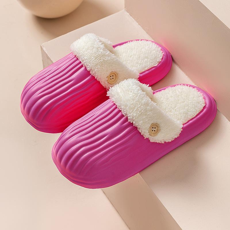 Cotton slippers indoor non-slip soft sole warm home confinement shoes fluffy slippers winter