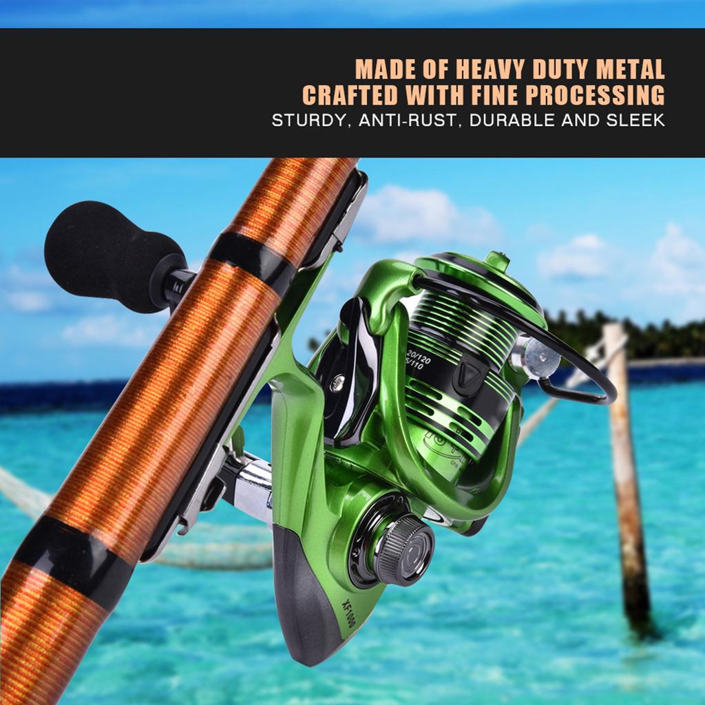Salt Freshwater Metal Heavy Duty Lightweight Casting Spinning Fishing Reel Tackle (#1000)