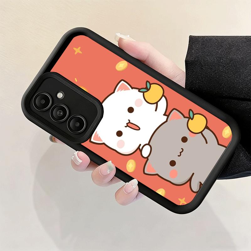 Phone Case for Samsung Galaxy A17 A16 A15 A14 A13 Cartoon Cute Peach Goma A56 A36 A26 A55 A35 A25 A54 A34 A24 A53 A33 A23 A07 A0
