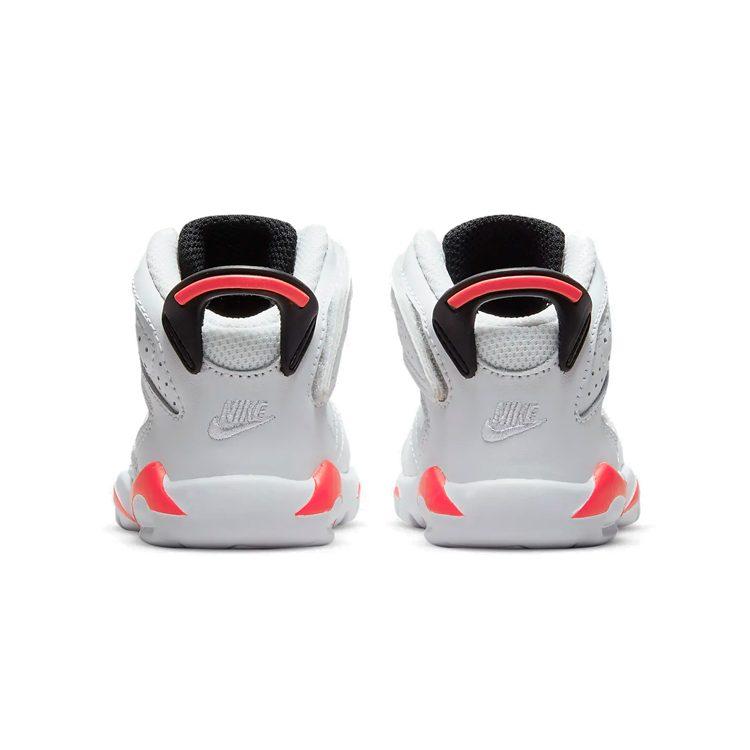 Jordan Air Jordan 6 Little Flex Infrared Cushioning Abrasion Resistant Slip Resistant Mid top Toddler Shoes White CT4417-101