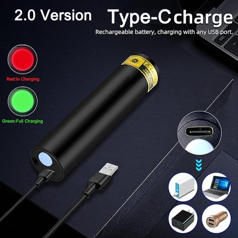 New 3W 365nm Mini UV Flashlight USB Rechargeable Torch Pets Urine Cat Tinea Money Ore Scorpion Invisible Ink Marker Check Light