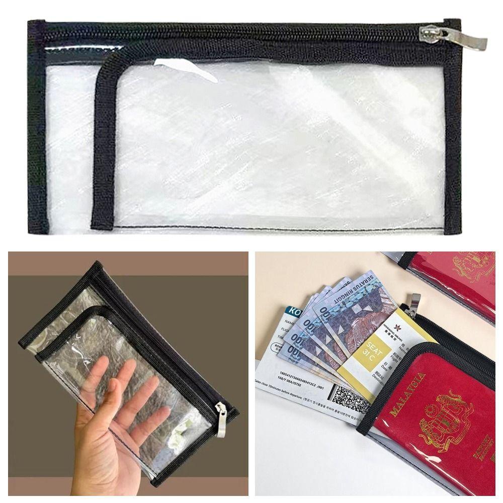 1Pcs New PVC Cosmetic Bag Waterproof Transparent Passport Holder Travel Portable Document Storage Bag