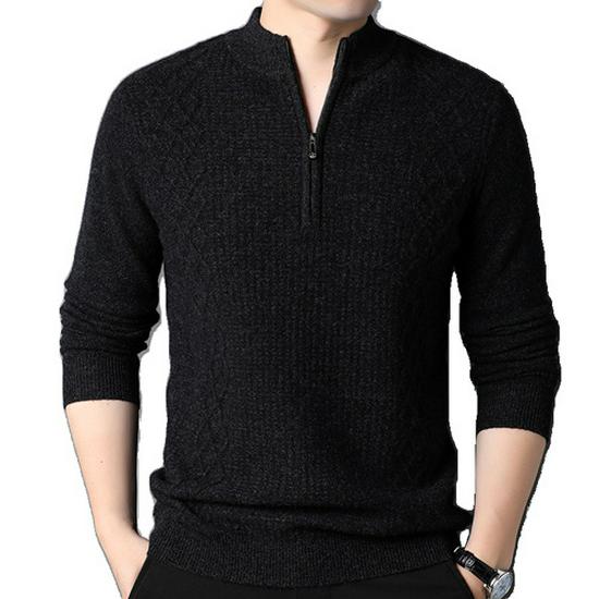 Hengyuanxiang Men's Autumn/Winter 2022 Wool Half-High Collar Sweater for Middle-Aged & Young