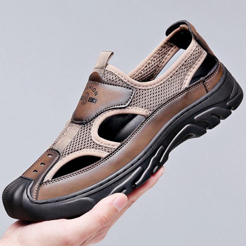 

2025 new Doudou shoes beach shoes soft sole breathable non-slip trend soft surface lazy shoes men s casual leather shoes 38