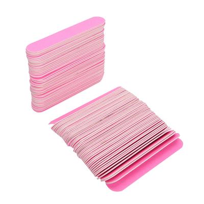 100 Stück Nagelfeile Doppelseitiger Nagelpuffer Schleifen Polieren Streifen Maniküre WerkzeugPink