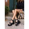 Women's Genuine Leather Chunky Plaform Heel Sandals