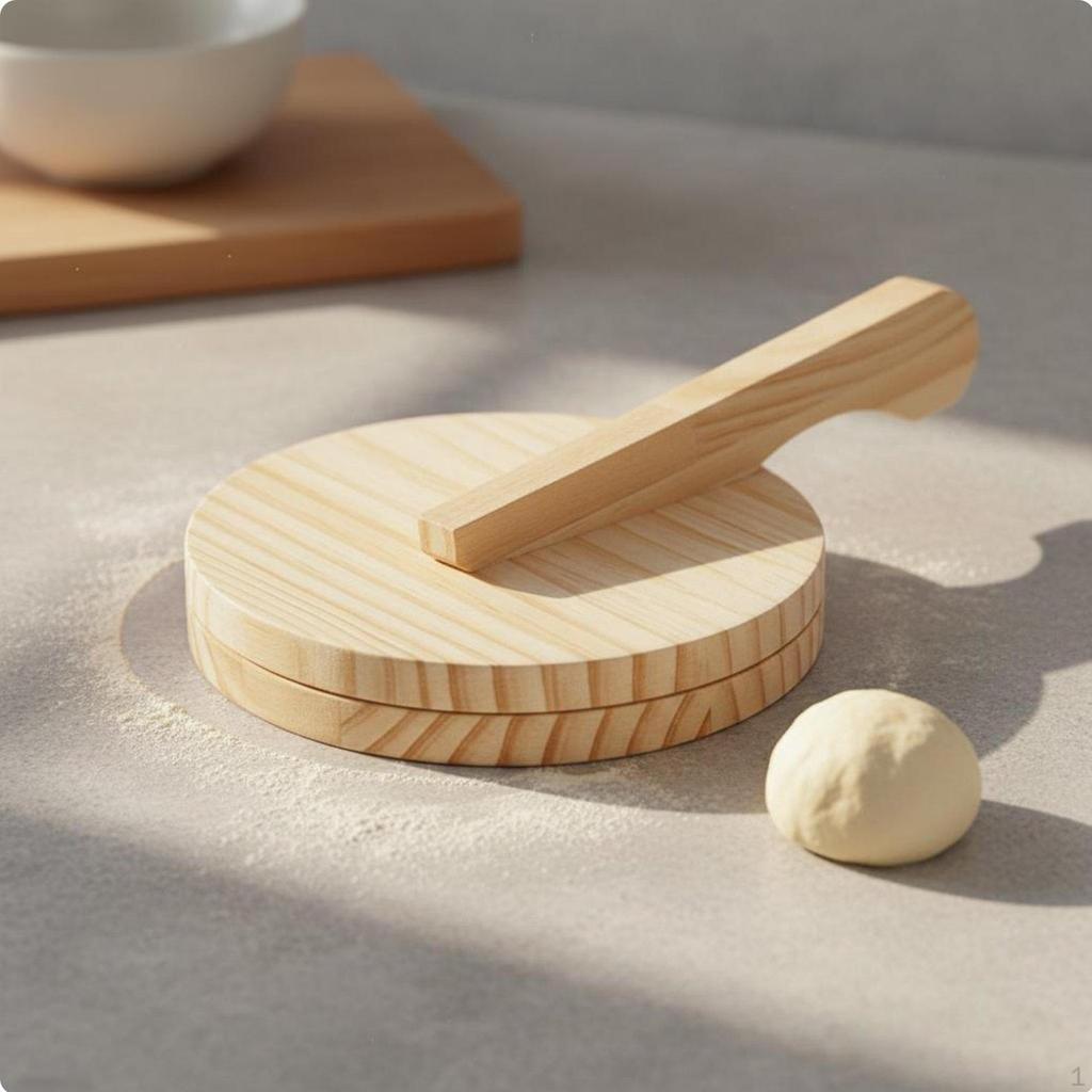 Wooden Dumpling Wrapper Press Solid Wood Skin Effortless To Use Manual Pastry