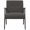 Armchair Dark Grey Shaggy Wool Like Fabric