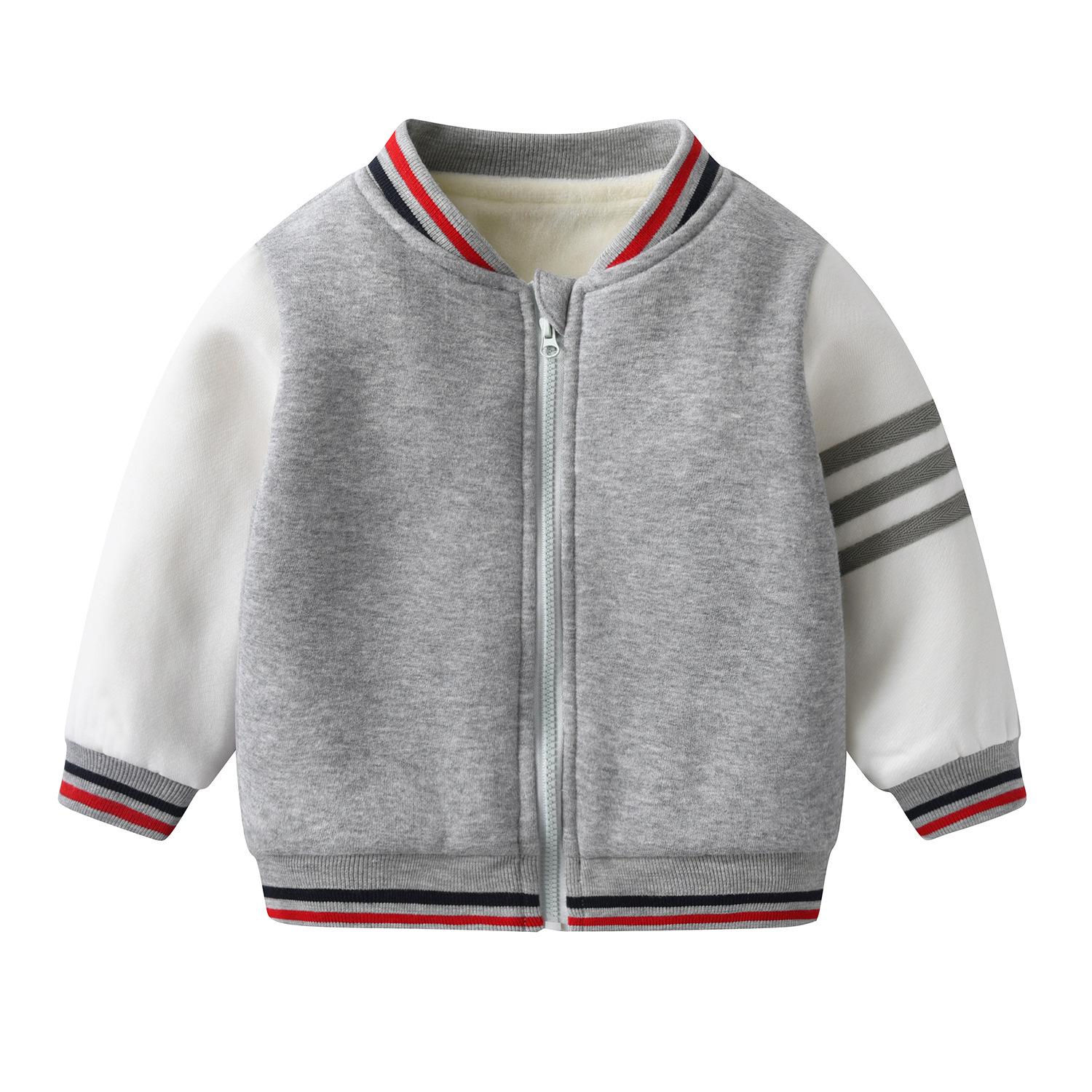 Unisex Baby Thickened Baseball Cardigan - Autumn/Winter Style 80cm