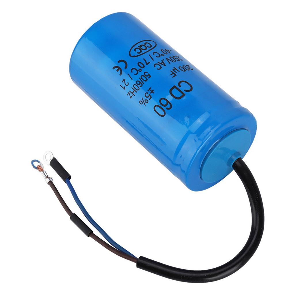 CD60 Run Capacitor with Wire   250V AC 200uF 50 60Hz for Motor Air Compressor