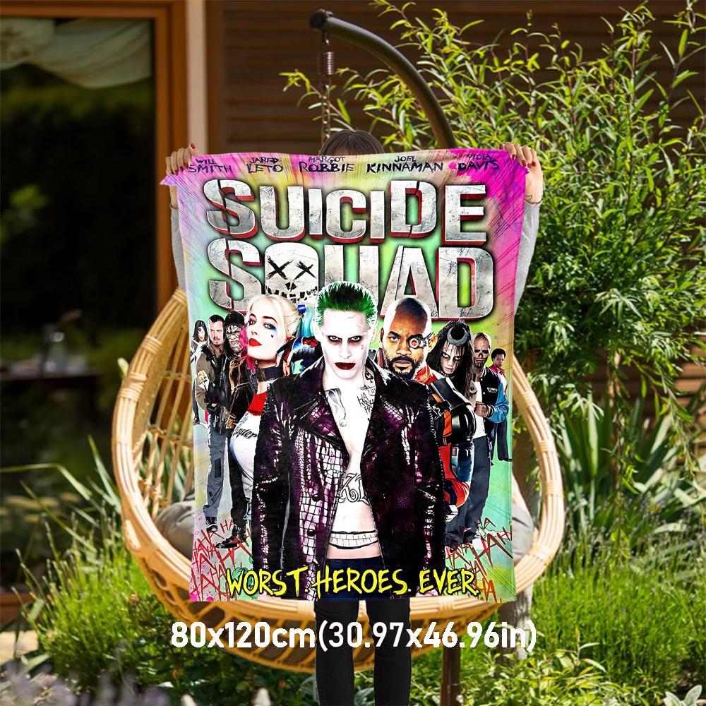 

1PC Suicide Squad Outdoor Flannel Blanket Soft Plush Decor for Picnics, camping,Bedroom, Playroom, Office1220A 80x120cm(31x47inch)