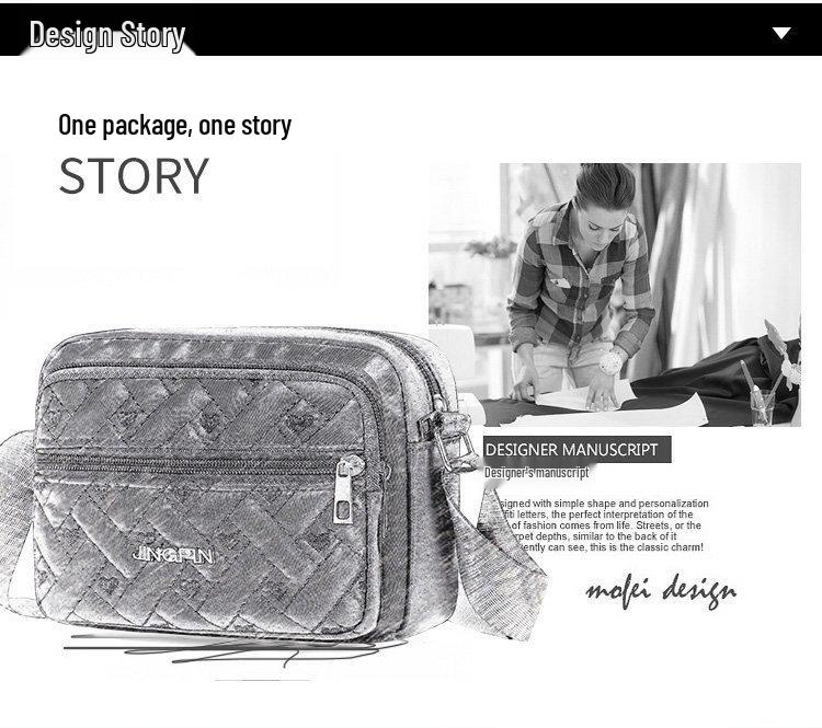 Women's Daily Casual Nylon Cross-Body Shoulder Bag with Multi-Layer Zipper