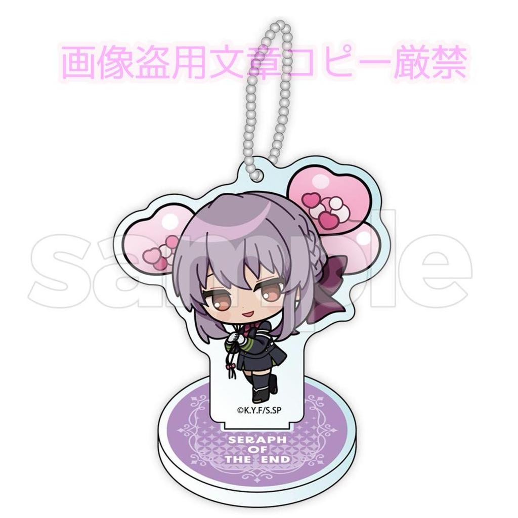 Owari No Seraph Hiyori Shinoa DMM Scratch Lottery Can Badge Acrylic Stand