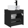 Wall Mounted Washbasin Vanity Unit In Black 49 X 44.5 X 65 Cm