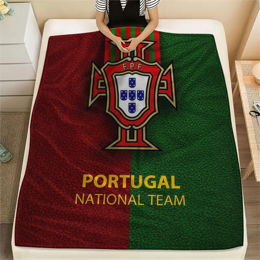 1PC Portugal National Football Team Patterned Flannel Blanket Suitable For All Seasons for Home Decor Warmth and Comfort Gifts Holiday Present