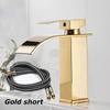 Waterfall Stainless Steel Wash Basin Faucet With Hot and Cold Water Pipe Toilet Wash Basin Bathroom Kitchen Home