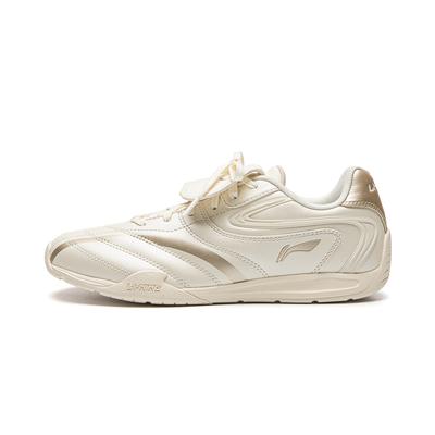 Li Ning Film Pulse Rutschfest, Abriebfest, Leicht Niedrig geschnittene Freizeitschuhe Damen Ecru Aprikose Gold AGLV136-19
