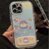 Shower cap Doraemon is suitable for Apple 17 feather cream mobile phone case iPhone16promax cartoon 15/14 pcs