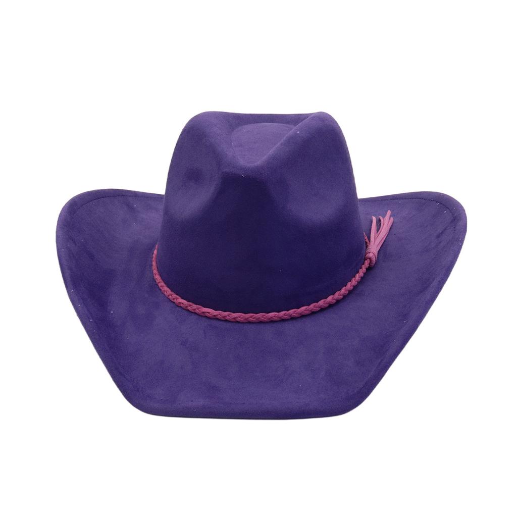 Suede 9.5cm Large Brim Classic Western Cowboy Fedora Hat Men's and Women's Cowboy Hats Fashion New Cowboy Hats