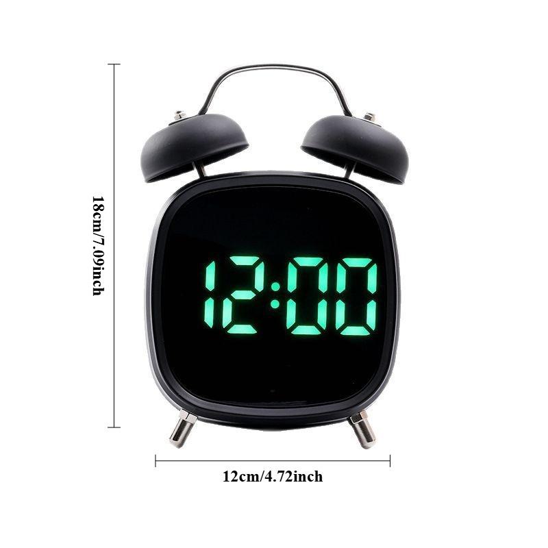 New Alarm Concise And Practic Clock Double Bell Super Loud for Heavy Sleepet Mode 12/24H Night Anti-disturb Table LED Clock