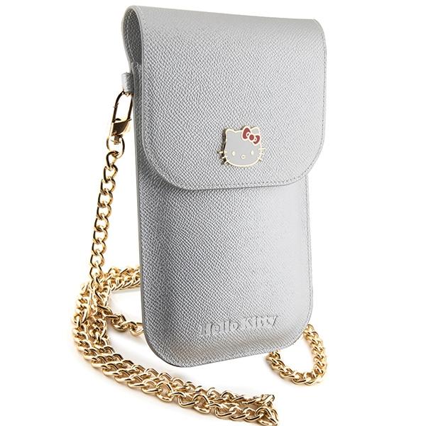 Hello Kitty Torebka Hkowbpghdlms Srebrny/Silver Leather Metal Logo Chain