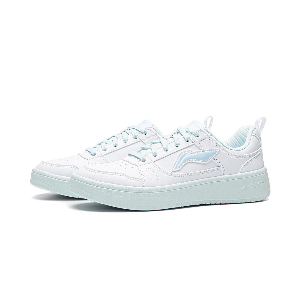Li Ning Sunny Sky Summer Classic Color Block Fresh Versatile Casual Durable Breathable Low Top Skate Shoes Kids sneaker White Blue AGCW492-4