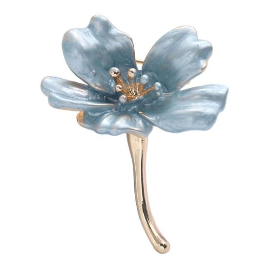 Blomsterbrosje Kunstnerisk blomsterform Anti-eksponering galvanisert rustfri kjole kragebrosje