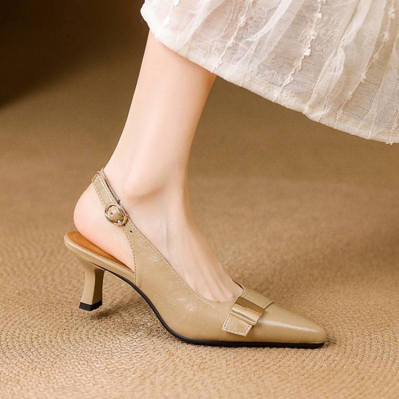 

Новые повседневные босоножки на высоком каблуке с острым носком, на тонком каблуке, женские туфли с открытой пяткой, резиновая мягкая подошва, обувь большого размера, босоножки с пряжкой и сумкой на носке 43 (customization is not returned or exchanged) аб