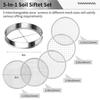 A55F-Soil Sifter Stainless Steel Riddle Sieve Set For Gardening With 5 Sizes 8In Diameter 1/3/6/9/12Mm Interchangeable Meshes