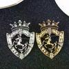 New Vintage Rhinestone Small Crown Brooch For Men's Suit Corsage Horse Lapel Pin Badge Clothing Decor